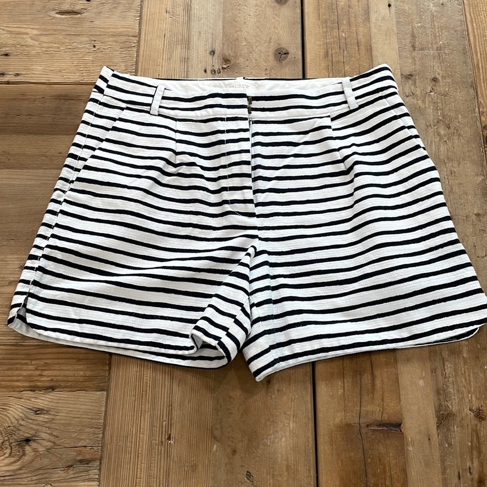 J.Crew Factory Black & White Striped Bermuda Shorts Women’s Size 8 Preppy